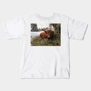 Scottish Highland Cattle Cow 2212 Kids T-Shirt